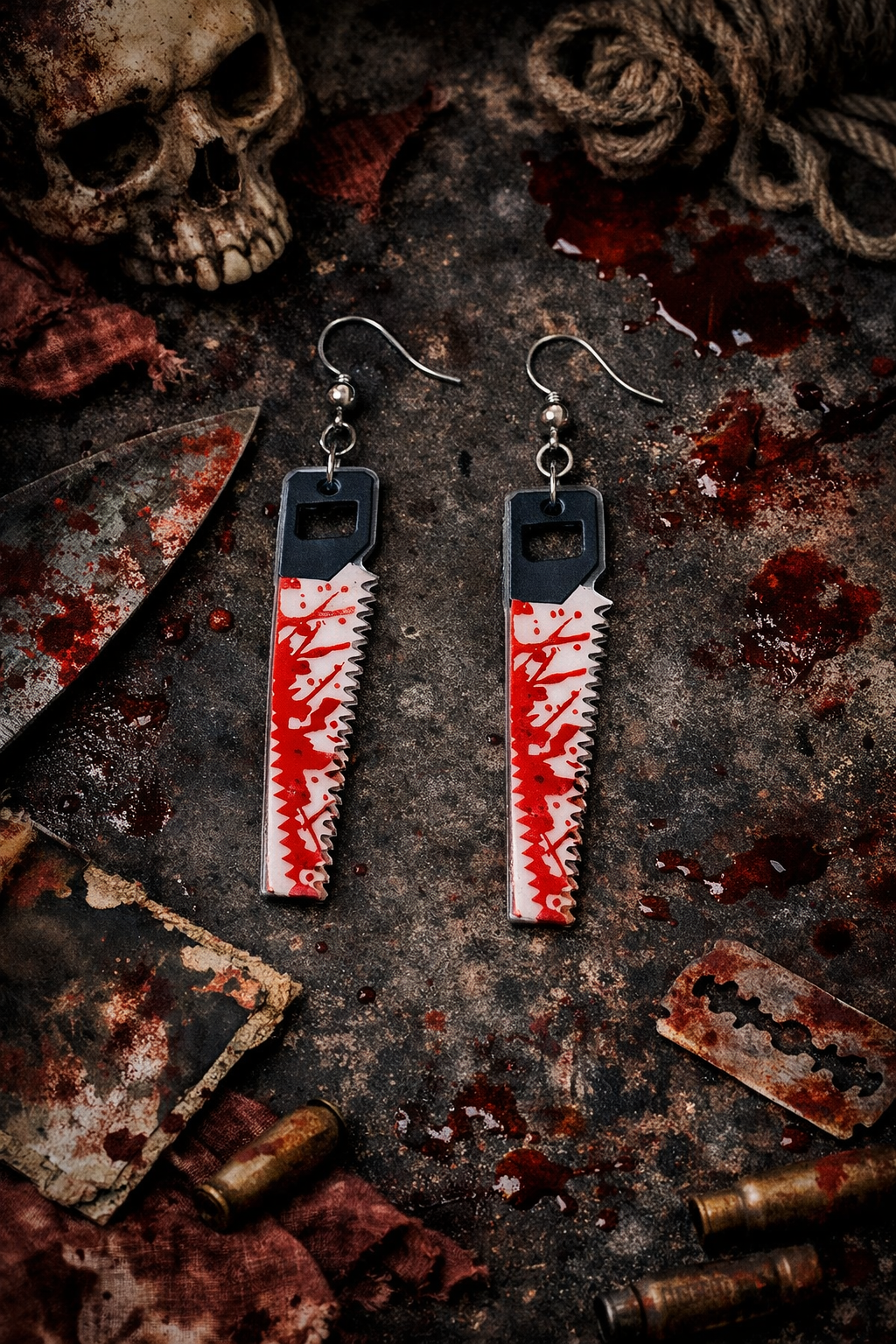 Blood Drip Crime Scene Statement Earrings