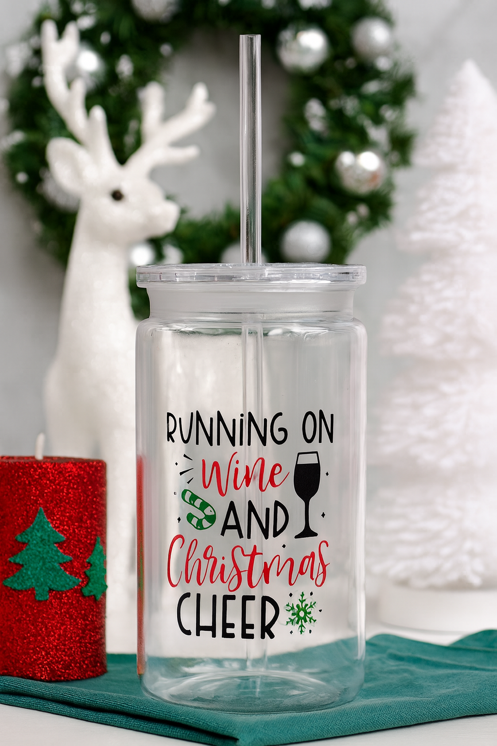 Running on Wine & Christmas Cheer Tumbler