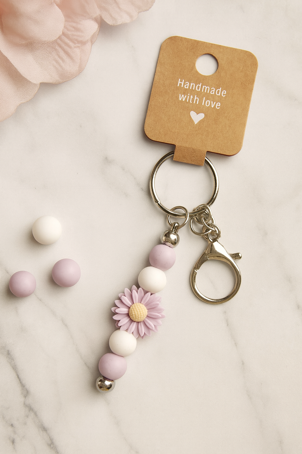 Purple Keyring Purple Flower Keyring – Sophie's Craft Corner