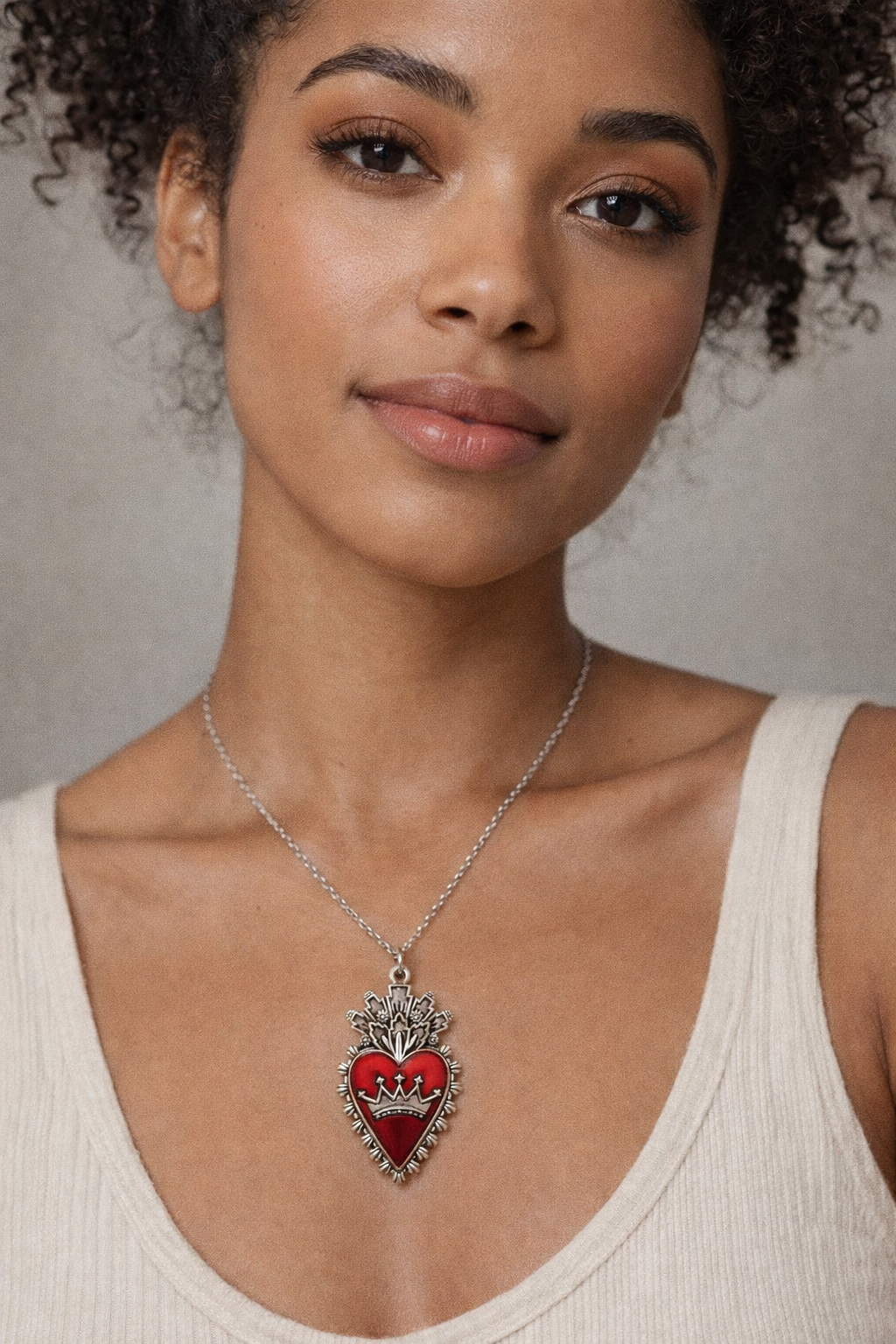 Crowned Heart Statement Necklace