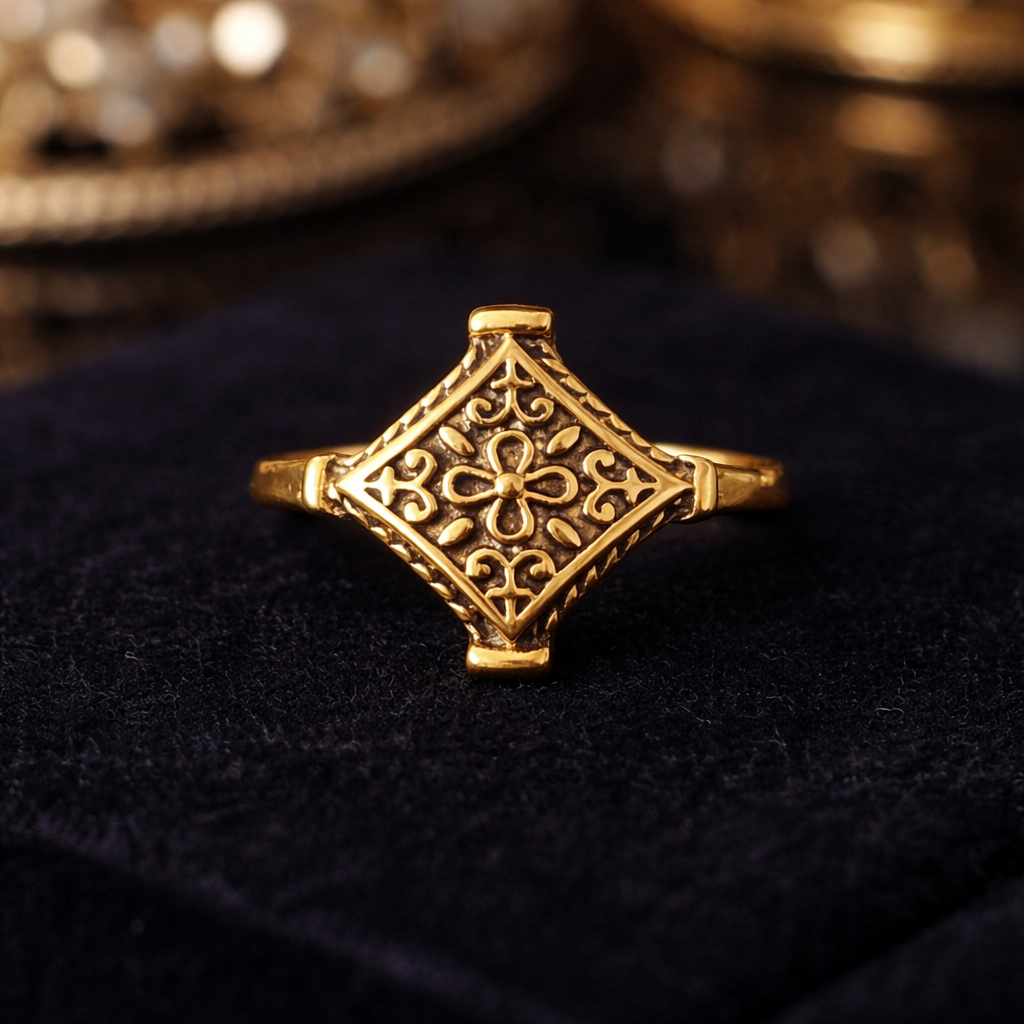 Golden Heirloom Crest Ring