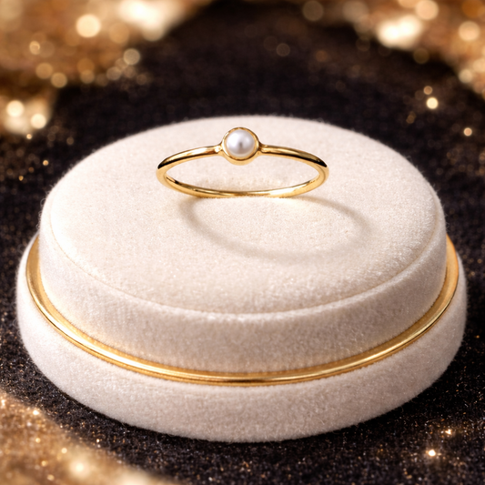 Golden Whisper Pearl Ring