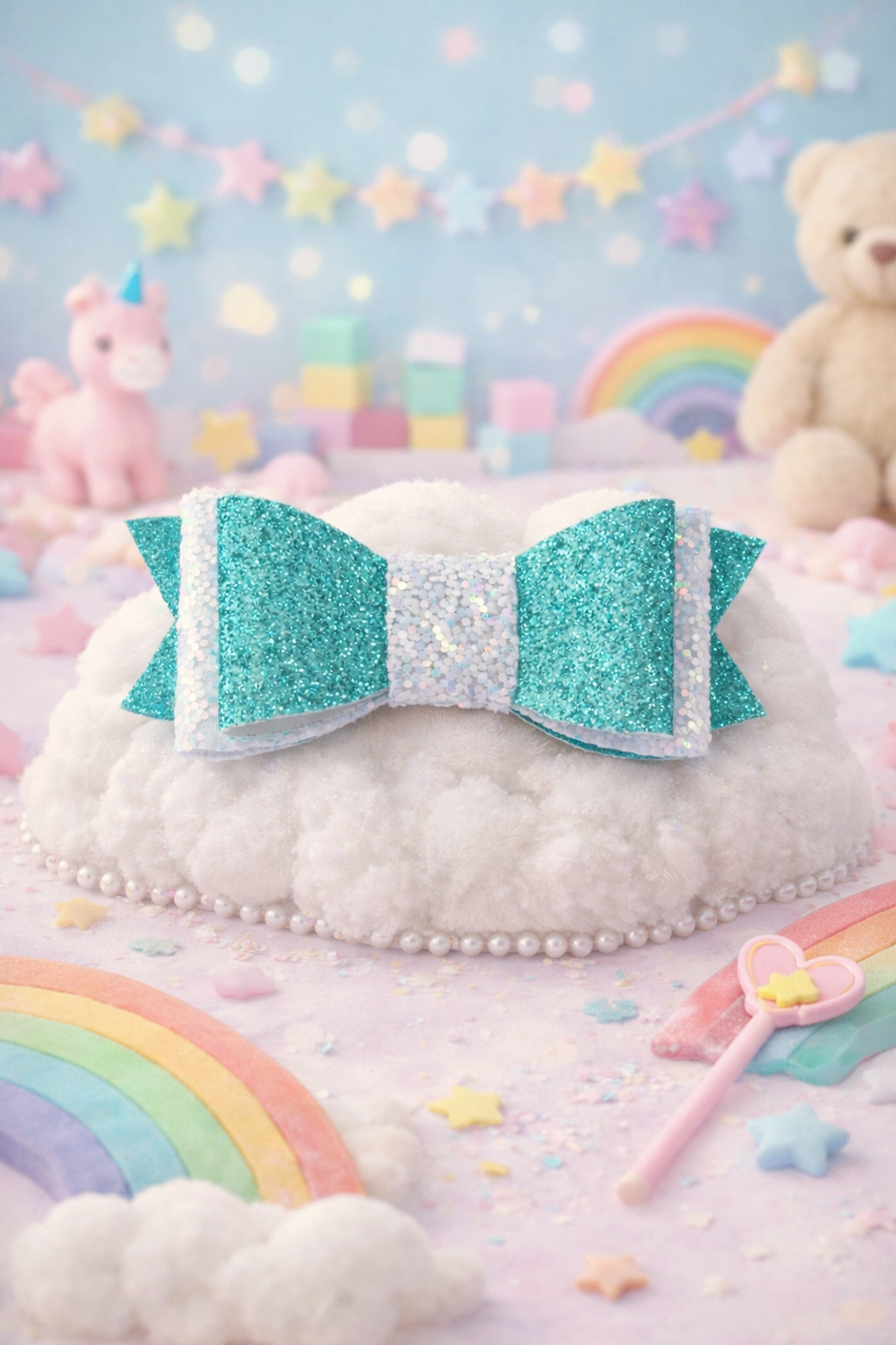 Dreamy Sky Sparkle Hair Bow