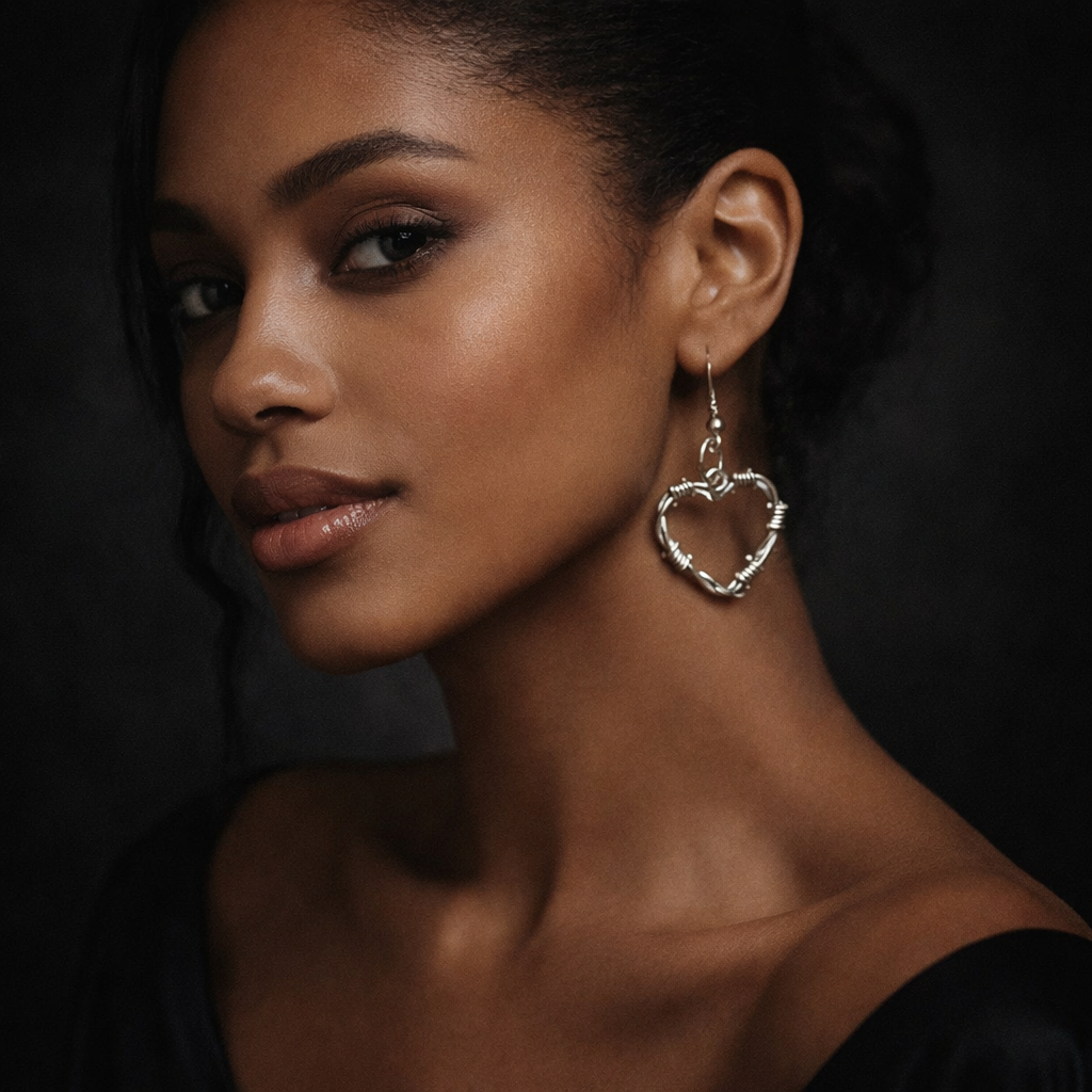Barbed Lovebite Heart Earrings