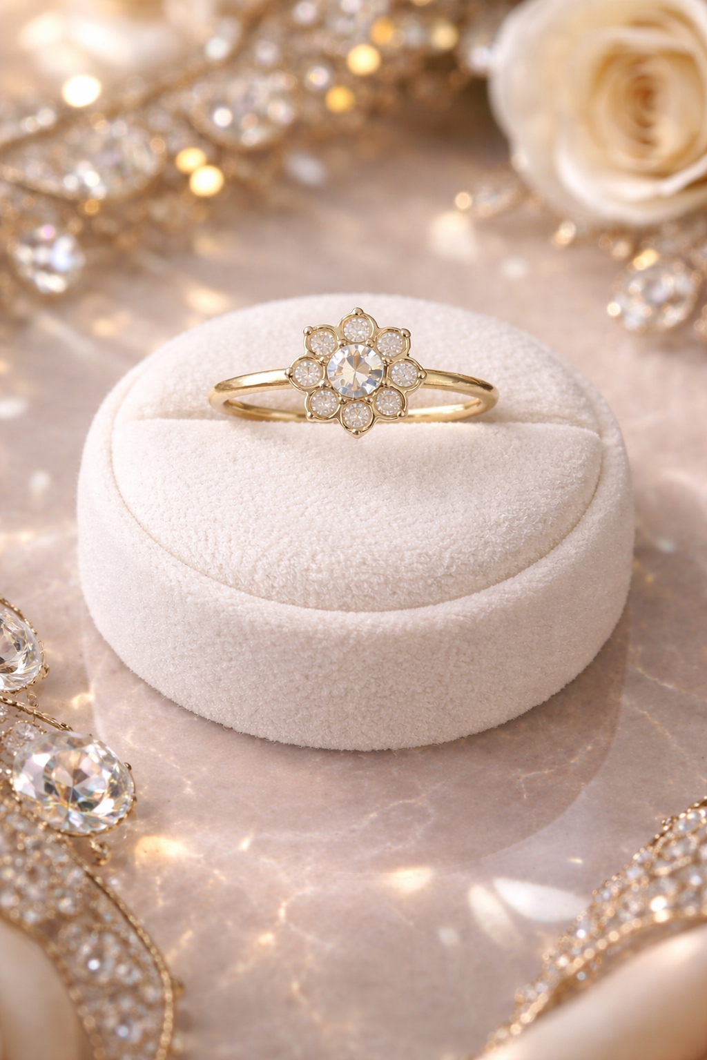 Golden Halo Bloom Ring