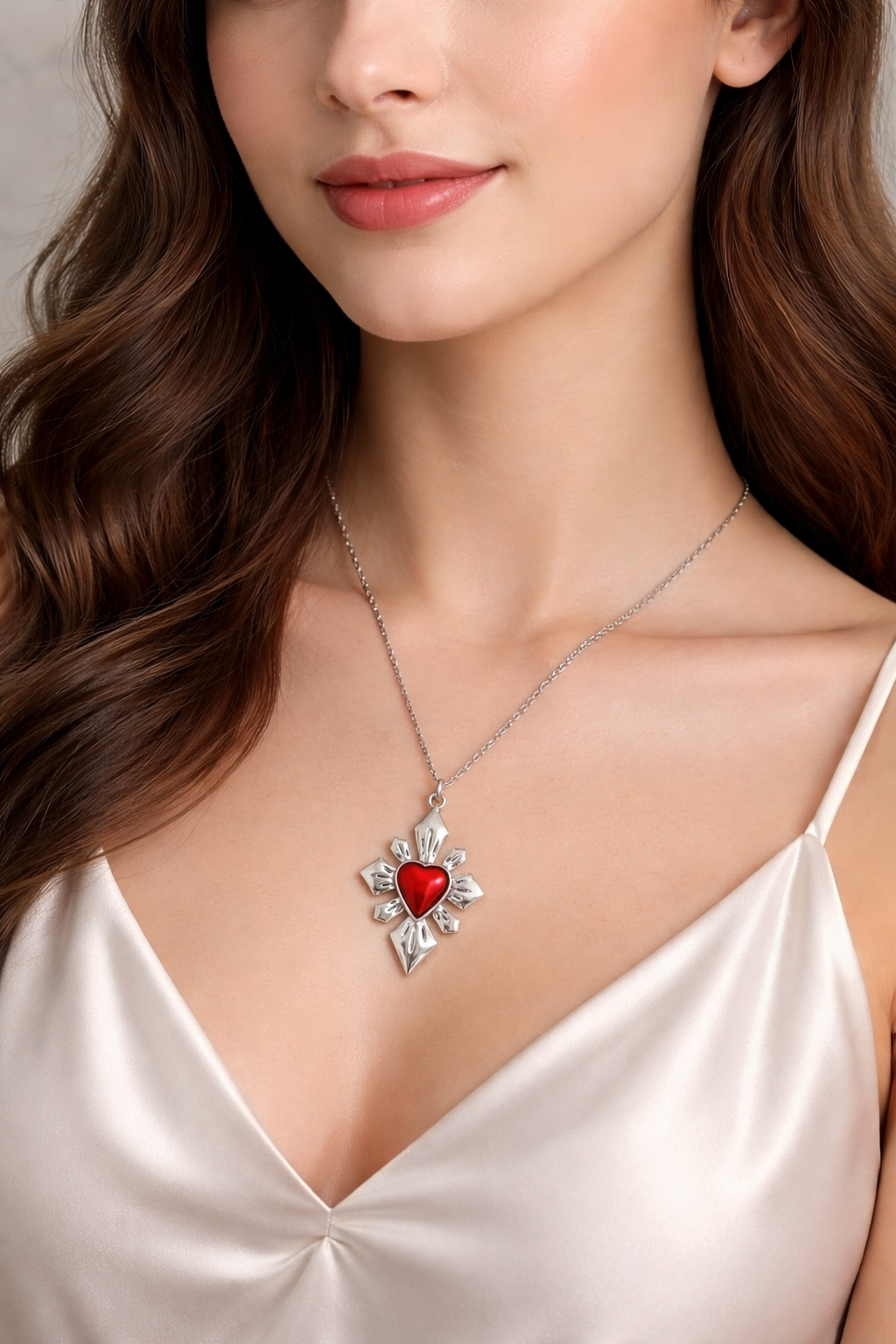 Scarlet Sovereign Heart Necklace