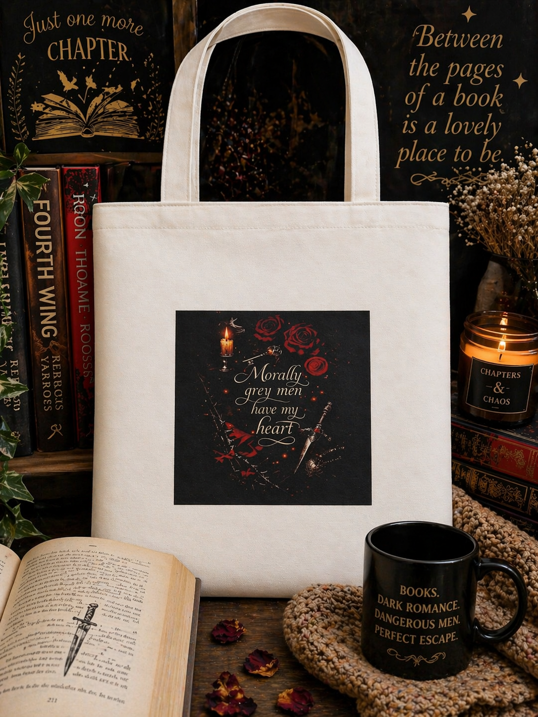 Morally Grey Men Book Lover Tote 🖤📚