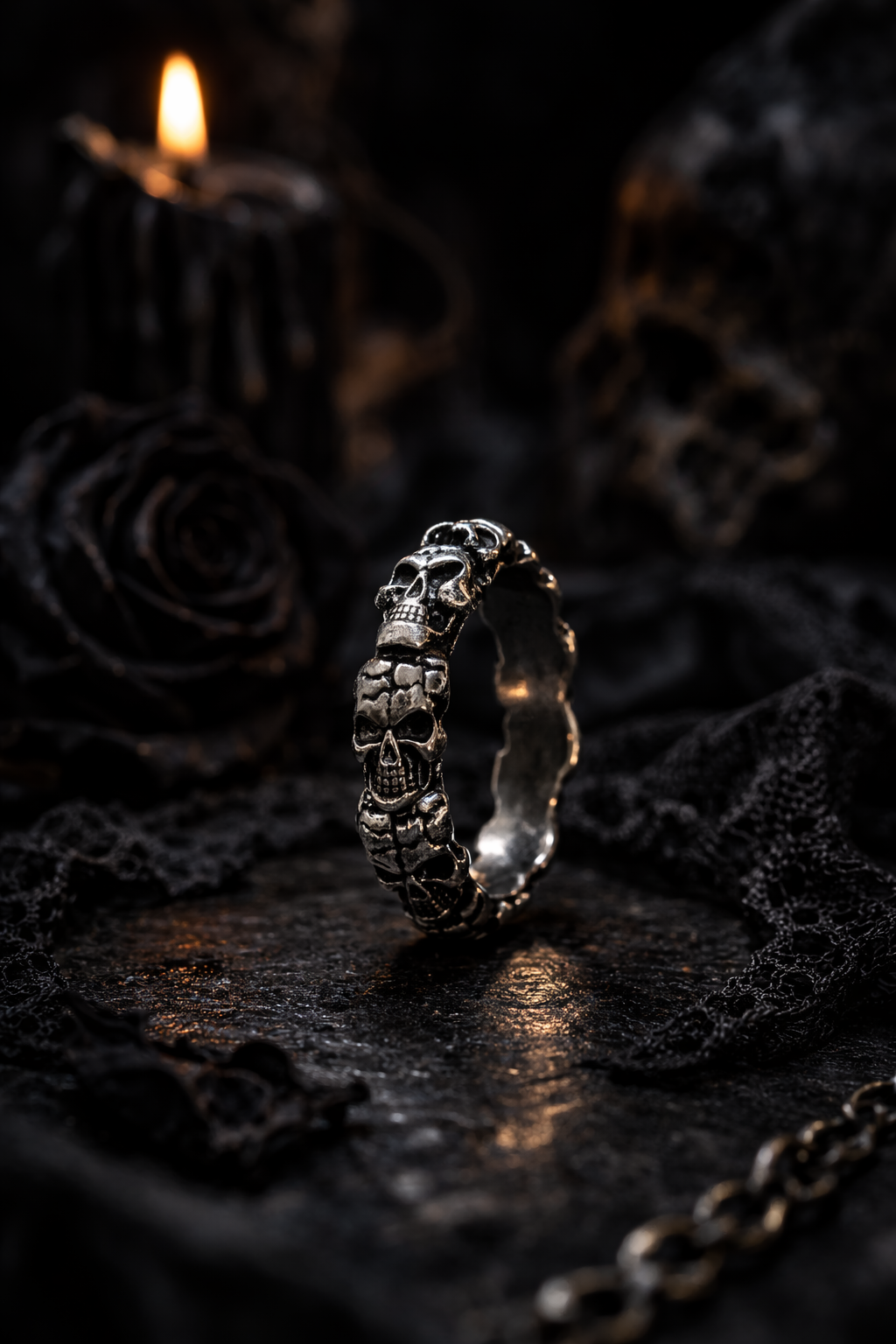 Midnight  Skull Ring