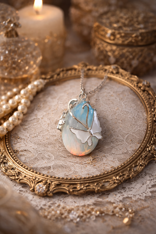Celestial Butterfly Opalite Pendant Necklace