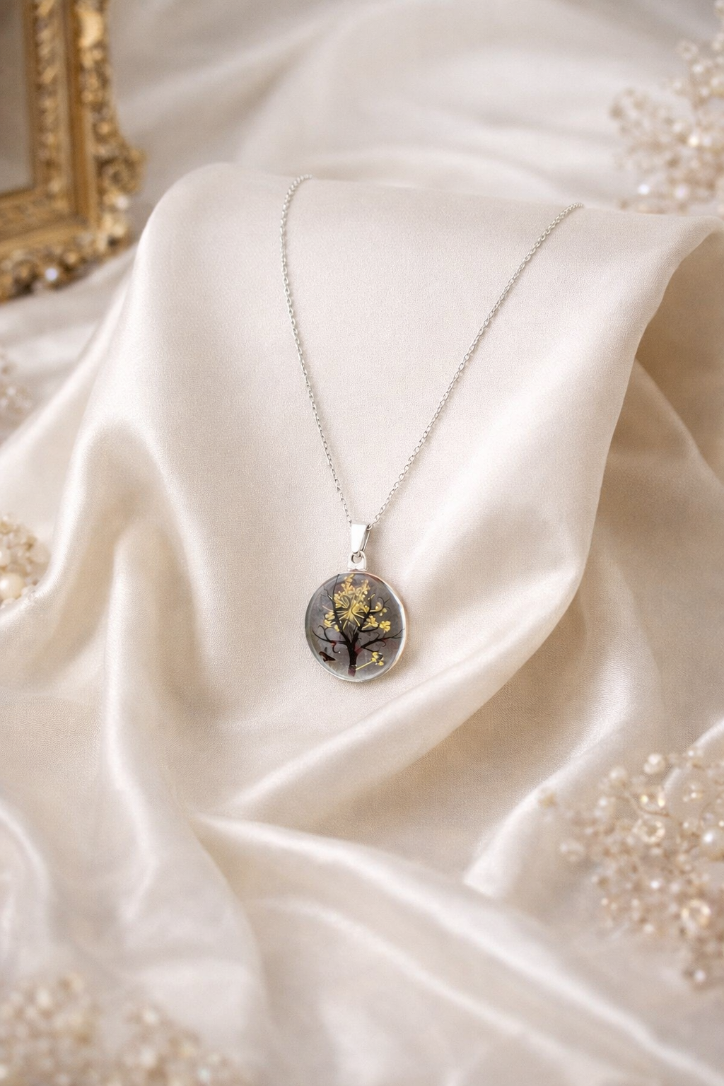 Glass Tree Pendant Necklace – Multiple Colours