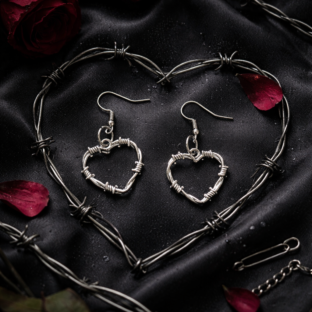Barbed Lovebite Heart Earrings