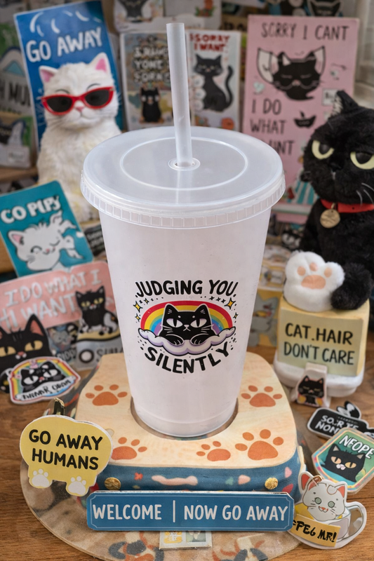 Judging You Silently  Cat Tumbler