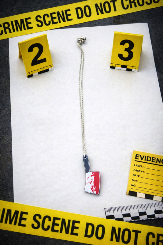 Crime Scene Cleaver Necklace – Dark Humour Statement Pendant 🔪