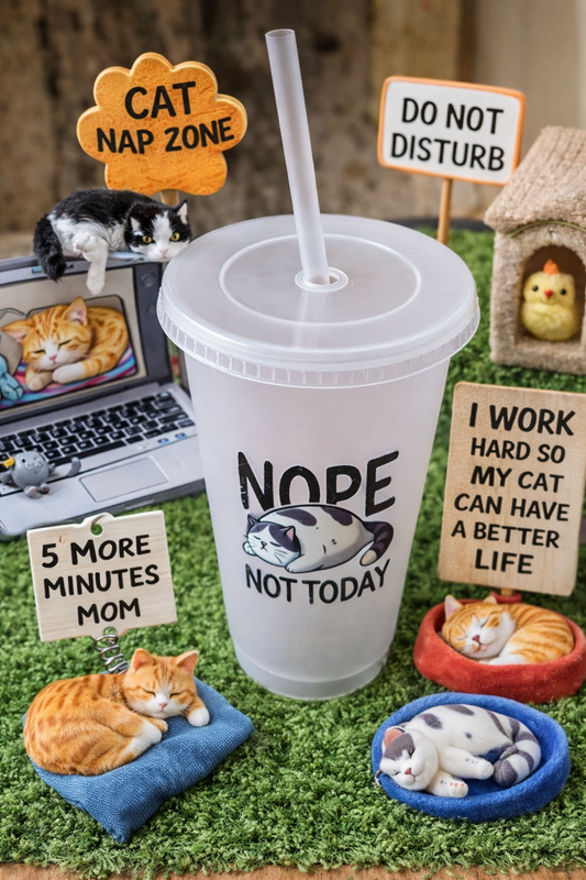 “Nope, Not Today” Cat Lover Tumbler