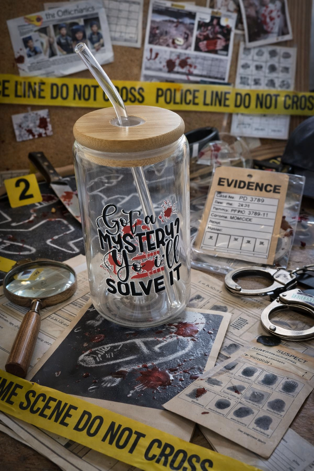 🩸 Got a Mystery? You’ll Solve It True Crime Glass Tumbler