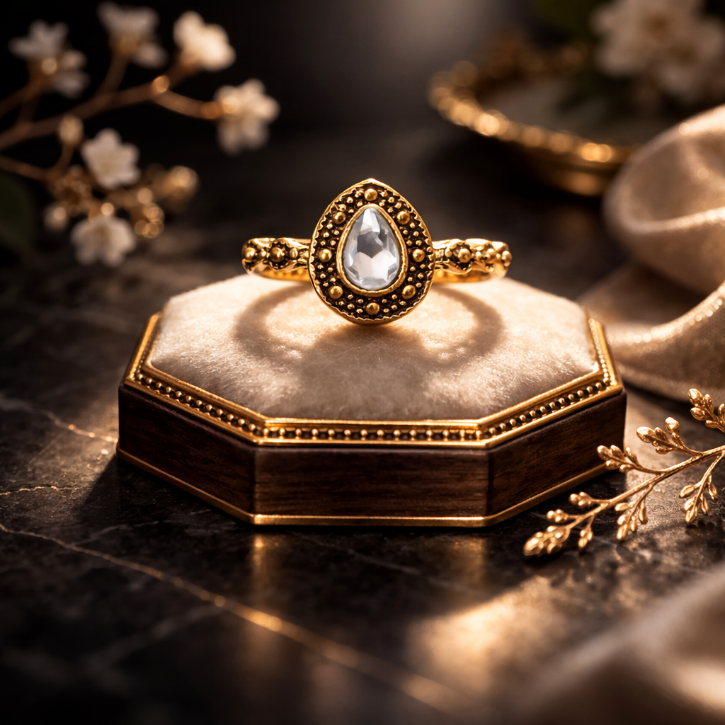 Golden Teardrop ring