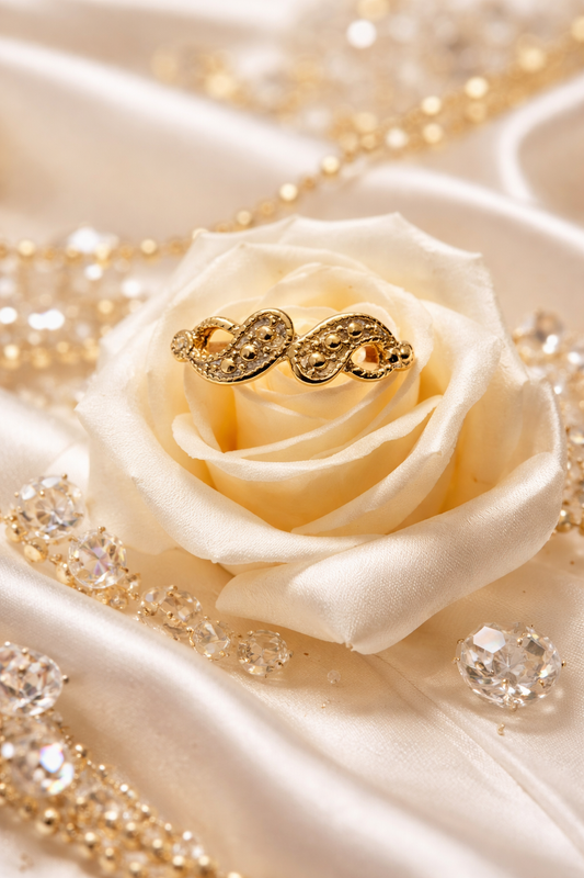 Golden Eternity Swirl Ring