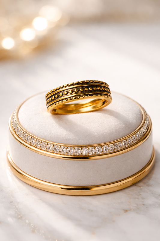Beaded Halo Ring